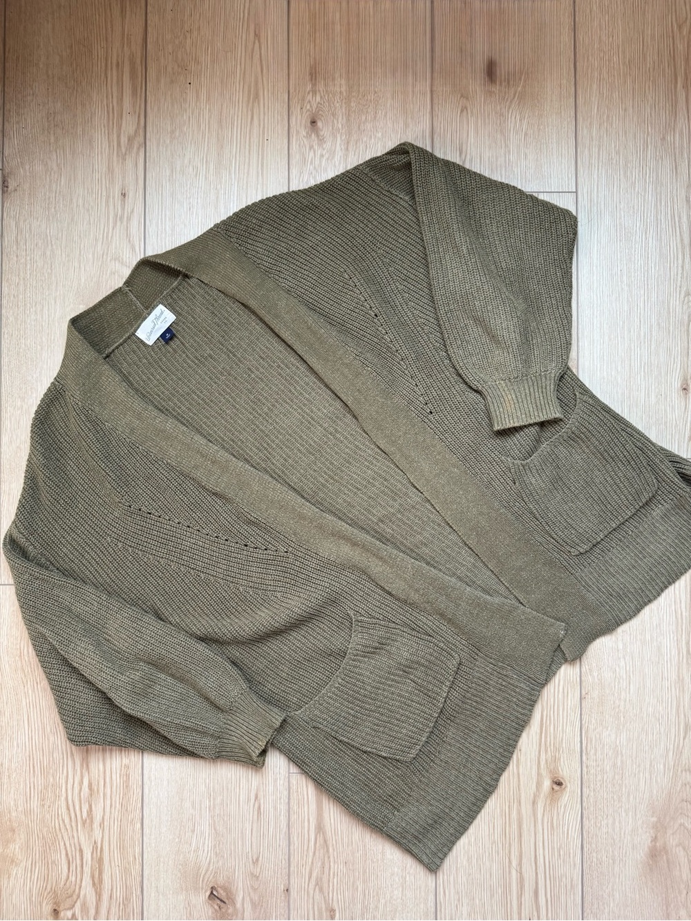 universal threads green knit chunky cardigan sweater size medium